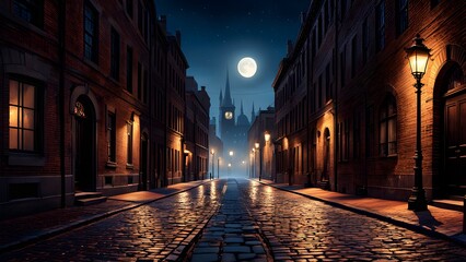 Obraz premium street at night