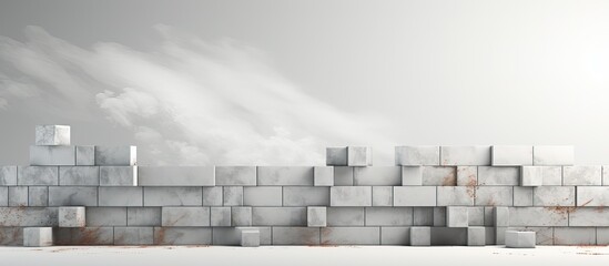ed brick wall on gray background