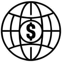 dollar sign with globe