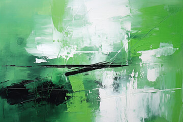 Green and White Acrylic Abstract Background Canvas Texture