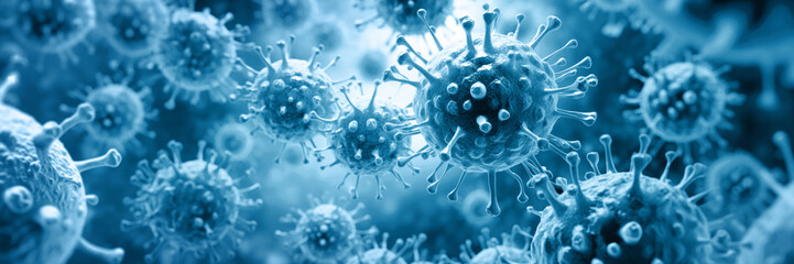 Corona Virus Microscopic View Background Banner