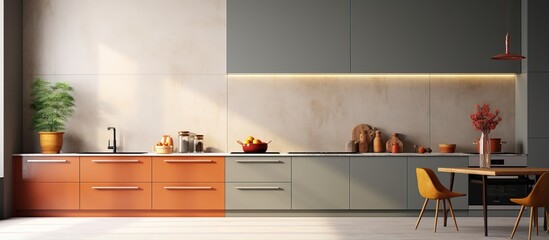 depiction of diverse color options for a stylish kitchen - obrazy, fototapety, plakaty