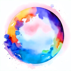 colorful stain illustration in watercolor style