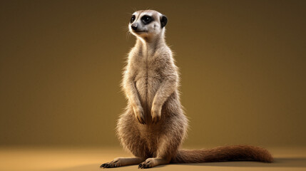 Single Meerkat Sitting. Meerkat (Surikate). generative ai