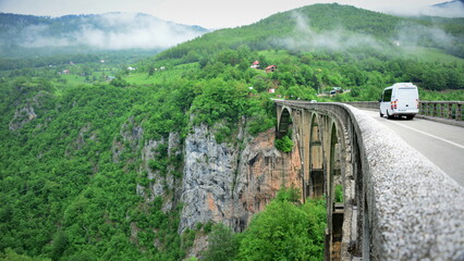 Montenegro, Zabljak Beautiful View of Djurdjevica bridge over the river Tara