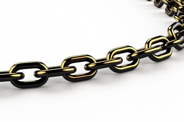 A single chain isolated on white background