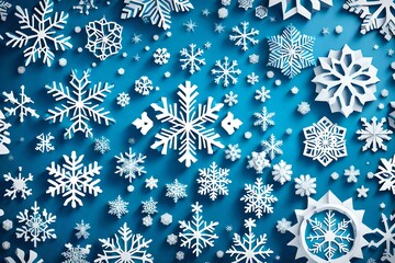 pattern with snowflakes improvement of new year and charismas blue backdrop