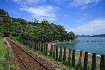 Fototapeta na wymiar 高知県須崎市　安和駅の風景