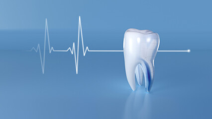 3D tooth with heartbeat