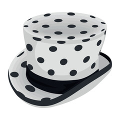 polka dot hat of black and white color