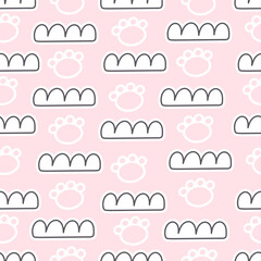 Seamless pattern with abstract decor elements. flat simple vector. hand drawing. design for fabric, textile, wrapper, print
