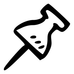 doodle hand drawn pin needle bookmark outline icon