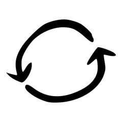 hand drawn reload or refresh line icon