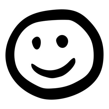Naklejki doodle hand drawn smile face emotion outline icon