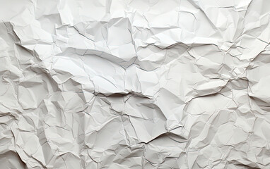 Whispers of White: Crumpled Paper Unveiling a Serene Background - Generative AI