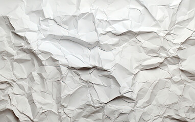 Obraz premium Whispers of White: Crumpled Paper Unveiling a Serene Background - Generative AI