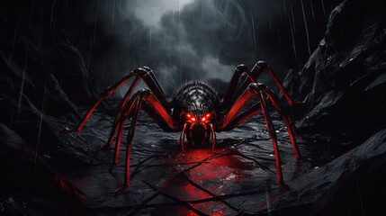 Nightmare Spider in an Eerie Forest