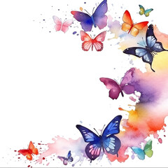 illustration of a butterfly in watercolor style isolated against transparent background