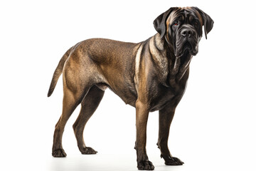 Obraz premium English Mastiff right side view portrait. Adorable canine studio photography.
