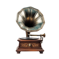 Beautiful old gramophone, cut out - stock png.	