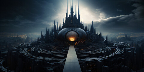 science fiction - surreal architecture in a futuristic city