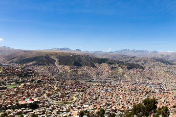 Fototapeta na wymiar La Paz view from El Alto,Bolivia