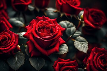 red roses on black background