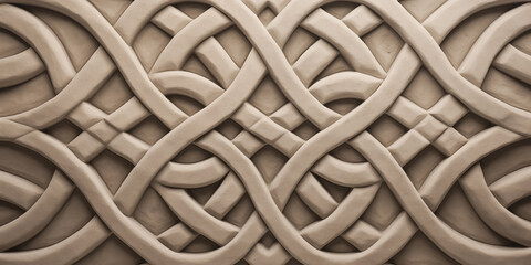 Celtic knot carved on stone background texture - intricate bevel and emboss carving