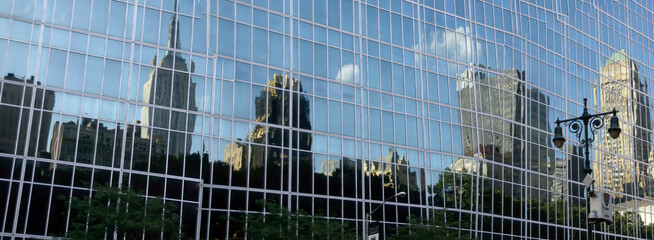Reflections of skyscrapers