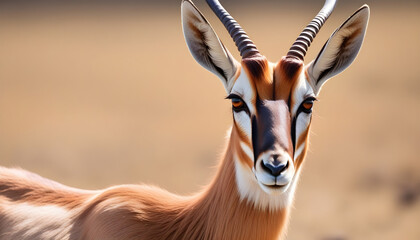 A Antelope portrait wildlife photography created with generative ai - obrazy, fototapety, plakaty