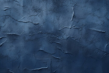 A deep blue textured wall with visible cracks and crevices, providing a detailed, rugged surface ideal for backgrounds. - obrazy, fototapety, plakaty