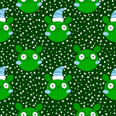Christmas animals seamless bears panda pattern for wrapping paper and fabrics and linens and kids clothes print