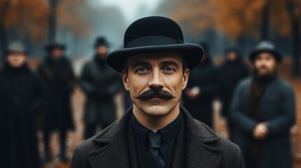 A man with a mustache and a hat.