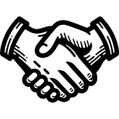 Fototapeta premium Handshake icon hand drawn vector design illustration