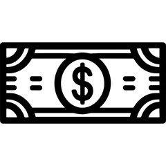 Dollar bill icon hand drawn vector design illustration
