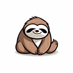 Lazy sloth in cartoon, doodle style. Isolated 2d vector illustration in logo, icon style, Eps 10. AI Generative