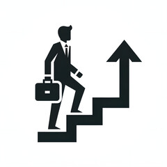 Business Growth Stairs and Arrow Icon