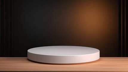 Round podium for product presentation. abstract blank pedestal, platform for product display.