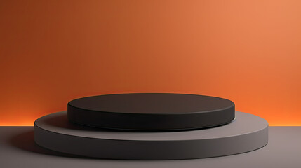 Round podium for product presentation. abstract blank pedestal, platform for product display.