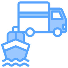 Transportation Blue Icon