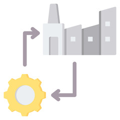 Obraz premium Manufacturing Process Flat Icon
