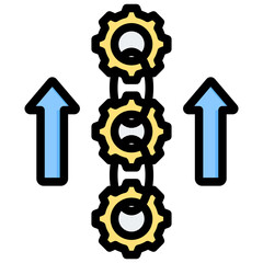 Vertical Integration Outline Color Icon