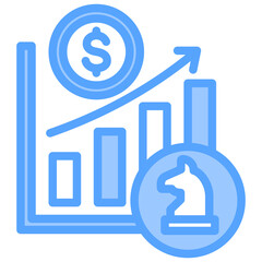Growth Strategy Blue Icon