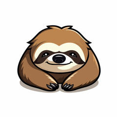 Lazy sloth in cartoon, doodle style. Isolated 2d vector illustration in logo, icon style, Eps 10. AI Generative