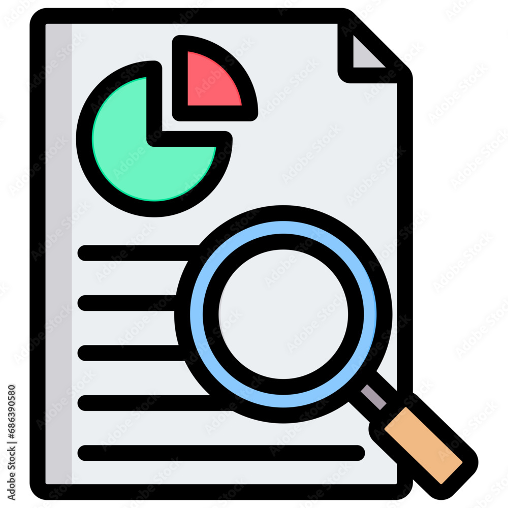 Poster text analytics outline color icon
