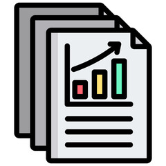 Raw Data Outline Color Icon