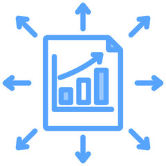 Data Dissemination Blue Icon