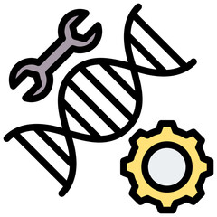 Genetic Engineering Outline Color Icon