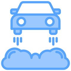 Flying Car Blue Icon