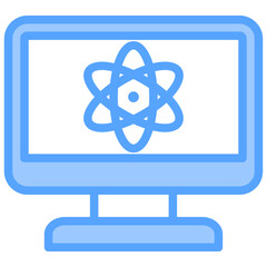 Naklejka premium Quantum Computing Blue Icon